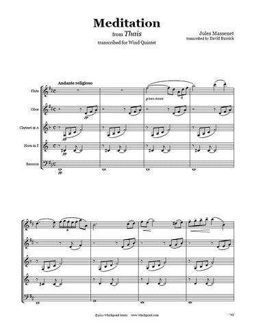Massenet Meditation from Thaïs Wind Quintet