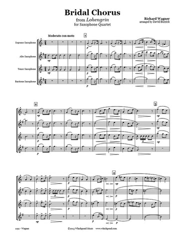 Wagner Wedding March Saxophone Quartet