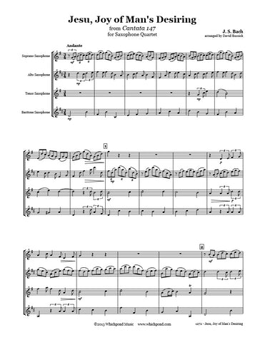 Bach Jesu Joy of Man's Desiring Saxophone Quartet