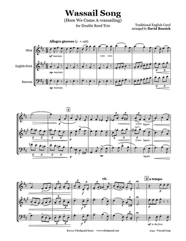 Wassail Song Oboe/English Horn/Bassoon Trio