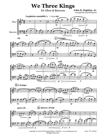 We Three Kings Oboe/Bassoon Duet