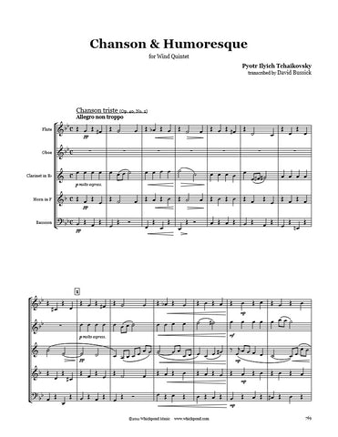 Tchaikovsky Chanson & Humoresque Wind Quintet