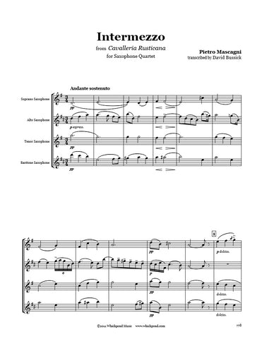 Mascagni Intermezzo Saxophone Quartet