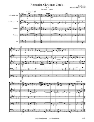 Bartók Romanian Christmas Carols Set #1 Brass Quintet