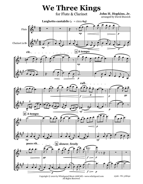 We Three Kings Flute/Clarinet Duet