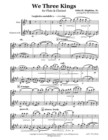 We Three Kings Flute/Clarinet Duet