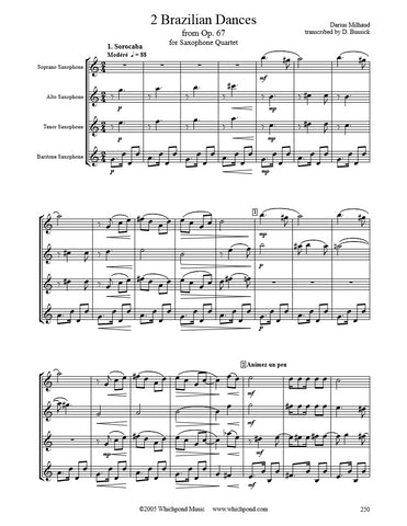 Milhaud 2 Brazilian Dances Saxophone Quartet