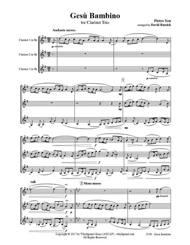 Gesu Bambino Clarinet Trio