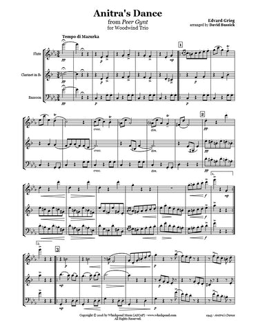 Grieg Anitra's Dance Flute/Clarinet/Bassoon Trio