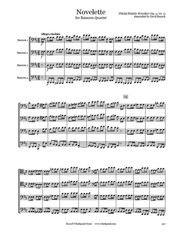 Rimsky-Korsakov Novelette Bassoon Quartet