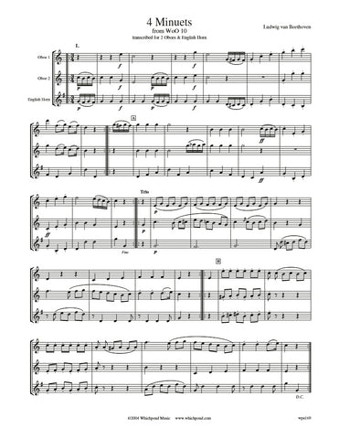 Beethoven 4 Minuets Oboe/English Horn Trio