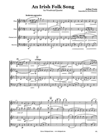 Foote Irish Folk Song Wind Quartet