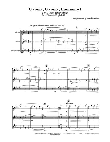 O Come Emmanuel Oboe/English Horn Trio
