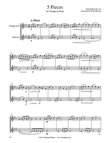 Beach 5 Pieces Trumpet/Horn Duet