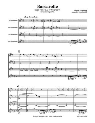 Offenbach Barcarolle Clarinet Quartet