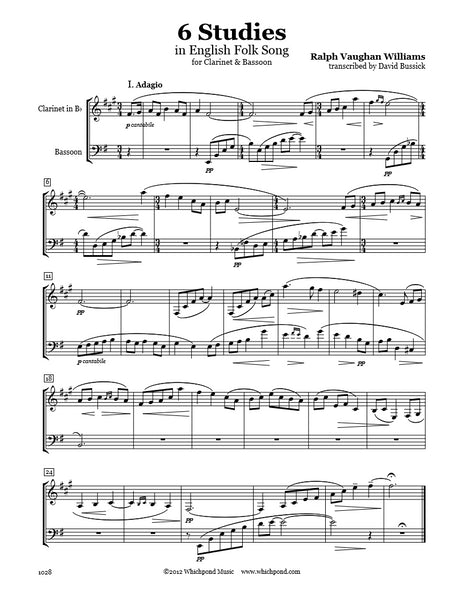 Vaughan Williams 6 Studies Clarinet/Bassoon Duet