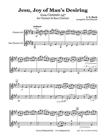 Bach Jesu Joy of Man's Desiring Clarinet Duet