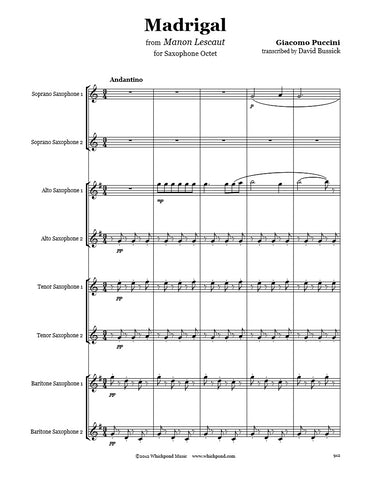 Puccini Madrigal Saxophone Octet