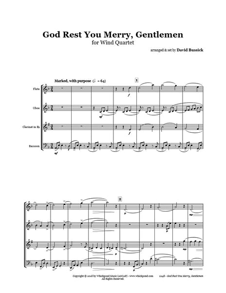 God Rest You Merry Gentlemen Wind Quartet