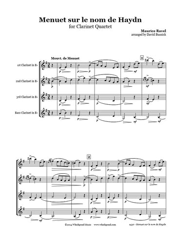 Ravel Menuet Clarinet Quartet
