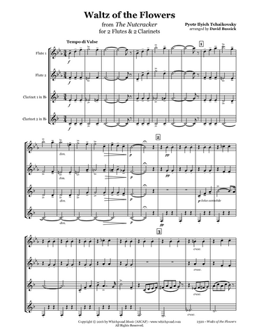 Nutcracker Waltz of the Flowers Flute/Clarinet Quartet