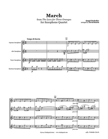 Prokofiev 3 Oranges March Saxophone Quartet