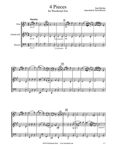Sibelius 4 Pieces Oboe/Clarinet/Bassoon Trio