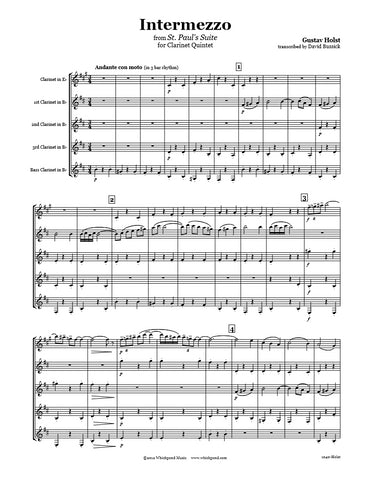 Holst Intermezzo Clarinet Quintet
