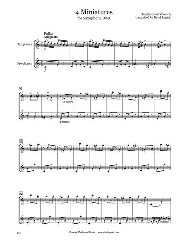 Shostakovich 4 Miniatures Saxophone Duet