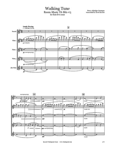 Grainger Walking Tune Flute Quintet