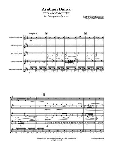 Nutcracker Arabian Dance Saxophone Quintet