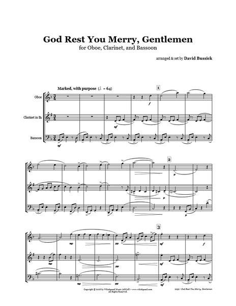 God Rest You Merry Gentlemen Oboe/Clarinet/Bassoon Trio