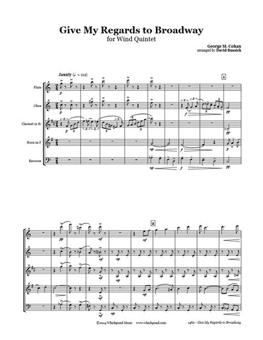 Cohan Give My Regards to Broadway Wind Quintet