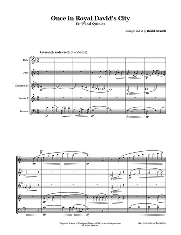 Once in Royal David's City Wind Quintet