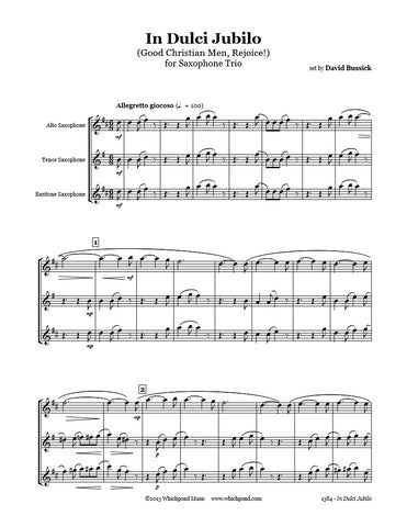 In Dulci Jubilo Saxophone Trio