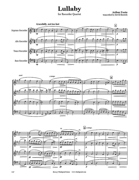 Foote Lullaby Recorder Quartet