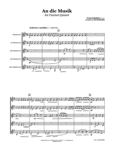 Schubert An die Musik Clarinet Quintet