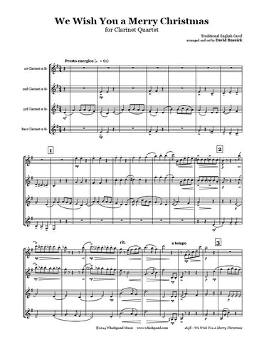 We Wish You A Merry Christmas Clarinet Quartet