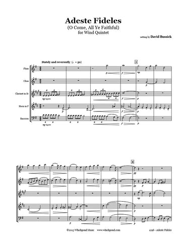 O Come All Ye Faithful Wind Quintet