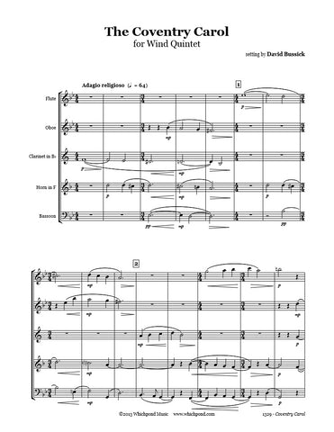 Coventry Carol Wind Quintet