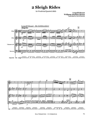 Mozart 2 Sleigh Rides Wind Quartet & Bells