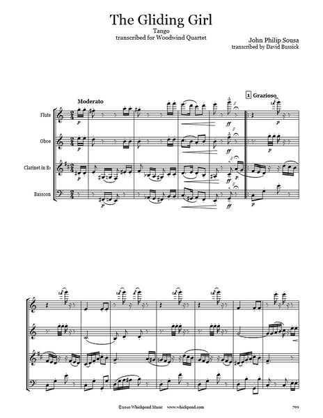 Sousa Gliding Girl Tango Wind Quartet