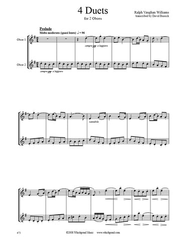 Vaughan Williams 4 Pieces Oboe Duet