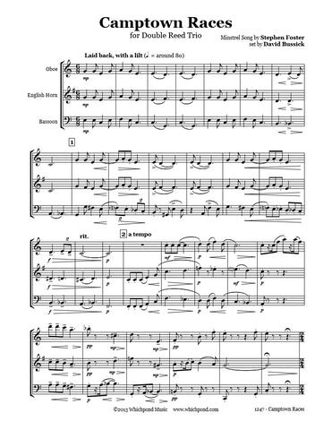 Foster Camptown Races Oboe/English Horn/Bassoon Trio