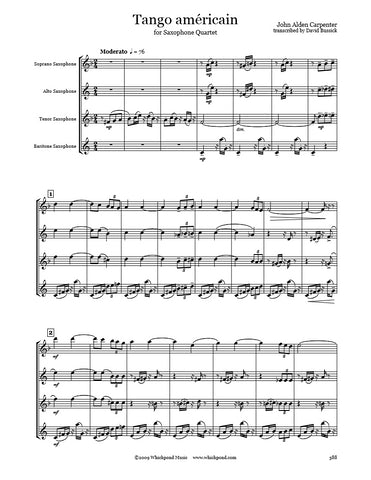 Carpenter Tango Américain Saxophone Quartet