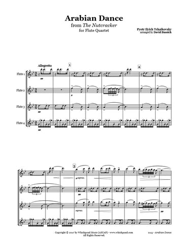 Nutcracker Arabian Dance Flute Quartet