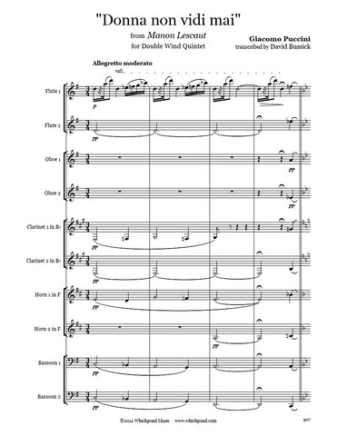 Puccini Donna non vidi mai Double Wind Quintet