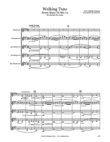 Grainger Walking Tune Clarinet Quintet