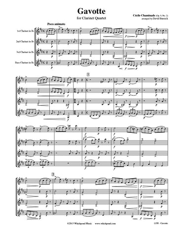 Chaminade Gavotte Clarinet Quartet