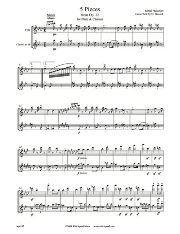 Prokofiev 5 Pieces Flute/Clarinet Duet